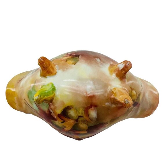 Vintage Footed Floral Scalloped Dish Candy Soap Trinkets Porcelain - Picture 8 of 12